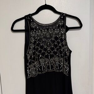 Sophisticated Black Beaded Evening Gown